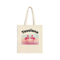 Flamingo Retro Tote — "Tossiano" Cotton Canvas Beach Bag